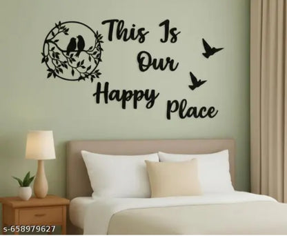 home decor beautiful bird's this is our happy place wooden art decor