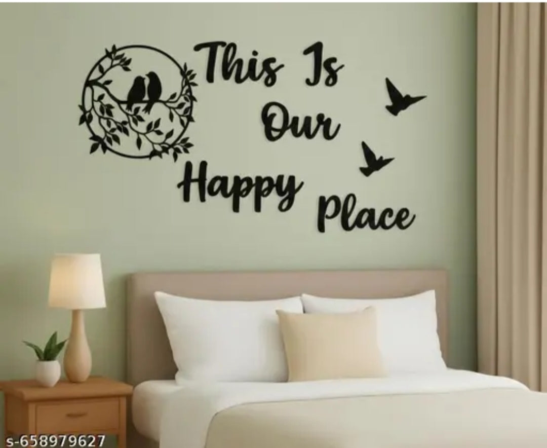 home decor beautiful bird's this is our happy place wooden art decor