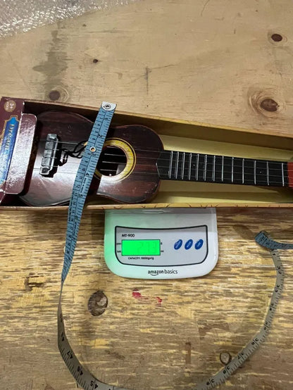 Mini Wooden Finish Plastic Guitar Music Instrument with 4 strings Clear voice