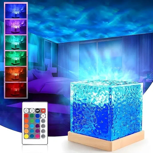 Dynamic Water Ripple Projection Light, USB Portable Night Lamp for Home Decor