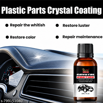 Royal Crystal Car Coating (30ml) - High Gloss Plastic Restorer with UV Protection & Sponge" *(pack of 1)*Shine Pro Car Polish,plastic parts for car and bike