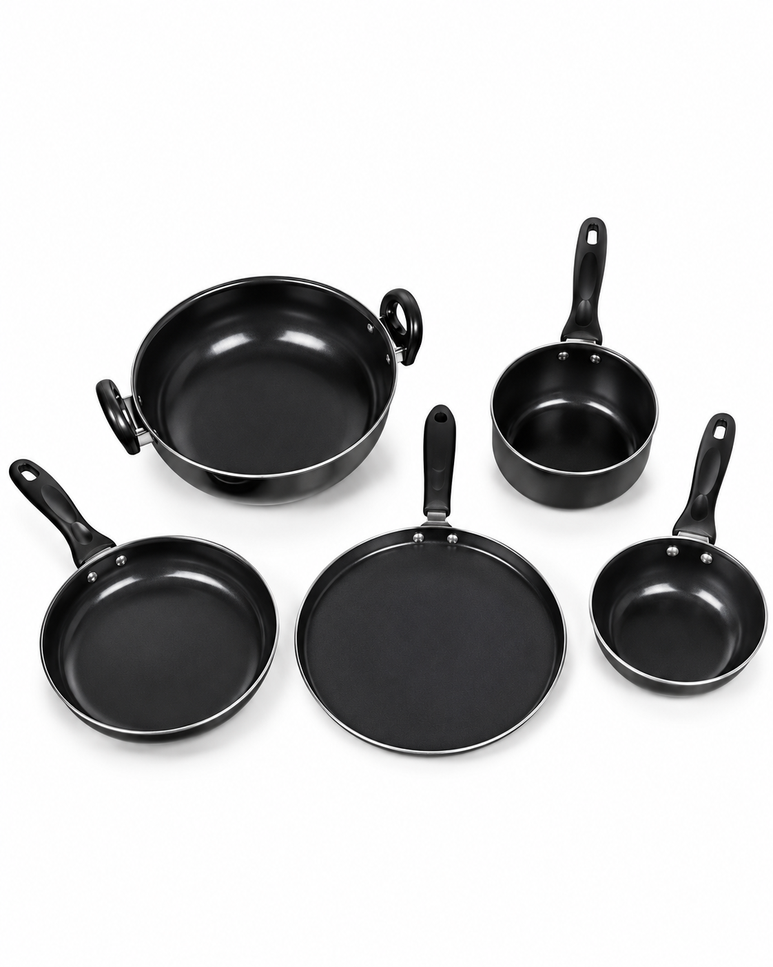 MandU- Induction Bottom Non-Stick Coated Cookware Set +Spatula