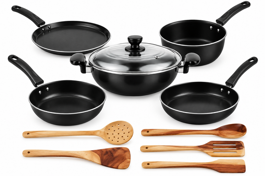 MandU- Induction Bottom Non-Stick Coated Cookware Set +Spatula