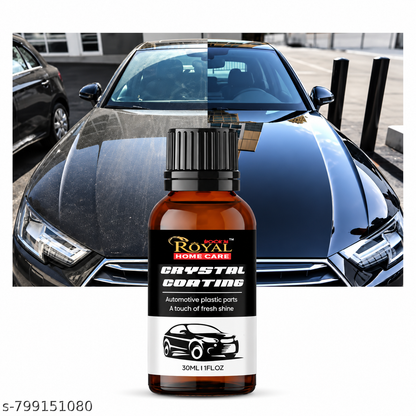 Royal Crystal Car Coating (30ml) - High Gloss Plastic Restorer with UV Protection & Sponge" *(pack of 1)*Shine Pro Car Polish,plastic parts for car and bike