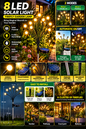 8 LED Solar Light Outdoor Swaying Firefly Garden lamp with 8 Led, Waterproof for Home Decor & Courtyard, Auto On/Off,Warm White (ABS Stainless Steel)