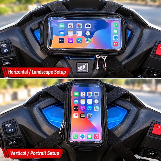 Polyester Handlebar Universal Mobile Holder Mount Pouch Bag Waterproof for Activa