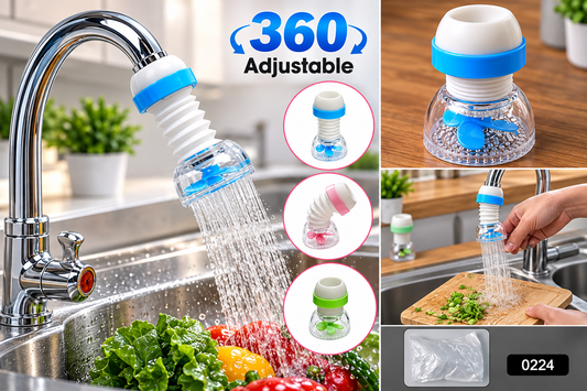 Multipurpose Adjustable Kitchen Sink Tap Water Filter With Rotating Faucet Sprayer (1 Pc)